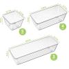 image12 Piece Clear Drawer Organizer Set 3 Sizes Bathroom Vanity Organizer Trays and Storage Bins for Makeup Cosmetics Jewelry and Gadgets Perfect for Office Kitchen Bedroom Bathroom Use12pcs3size