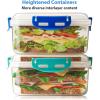 image4 PCS Sandwich Containers  100 Airtight ampamp BPAFree ampamp Microwave ampamp Dishwasher Safe Kitchen Storage Containers with Upgraded Snaps 2 heightened Containers for Lunch Boxes and 2 normal versionwu