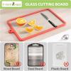 imageFreshmage 2Pcs Tempered Glass Cutting Boards for Kitchen Glass Cutting Board Set 10quotx6quot ampamp 12quotx8quot with NonSlip Silicone Edges and Hanging Hole Clear Cutting Board for Countertop ampamp Everyday Prep10x6  12x8  15x10