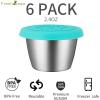 imageFreshmage 6 Pack 24oz Stainless Steel Dressing Container with Silicone Lids Reusable Leakproof Condiment Containers Small Sauce Container Sets