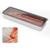 imageFreshmage Bacon Container for Refrigerator 304 Stainless Steel Airtight Deli Meat Storage Container for Fridge Dishwasher Safe Long Kitchen Food Storage Containers with Lids with Elevated Base 1 PACK