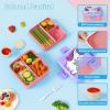 imageFreshmage Bento Box DoubleLayer Lunch Box Container with 3 Compartments Large Capacity Leakproof and BPA Free Bento Lunch Box Durable DropProof Dishwasher and Microwave Safe PinkPlastic