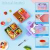 imageFreshmage Bento Box DoubleLayer Lunch Box Container with 3 Compartments Large Capacity Leakproof and BPA Free Bento Lunch Box Durable DropProof Dishwasher and Microwave Safe PinkStainless Steel