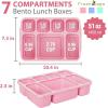 imageFreshmage Bento Box Lunch Box 3 Pack 7Compartment Meal Prep Containers with Lids Reusable Stackable Snack Containers for Adults BPAFree Microwave ampamp Dishwasher Safe 3 Colors