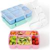 imageFreshmage Bento Box Lunch Box 3 Pack 7Compartment Meal Prep Containers with Lids Reusable Stackable Snack Containers for Adults BPAFree Microwave ampamp Dishwasher Safe 3 Colors
