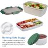 imageFreshmage Large Salad Container for Lunch 2 Packs 68oz Salad Bowls with 5 Compartments Salad Dressings Container for Salad Toppings Snacks Men Women PinkBlueWheat straw white