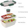 imageFreshmage Large Salad Container for Lunch 2 Packs 68oz Salad Bowls with 5 Compartments Salad Dressings Container for Salad Toppings Snacks Men Women PinkBlueWheat straw white