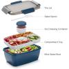 imageFreshmage Large Salad Container for Lunch 2 Packs 68oz Salad Bowls with 5 Compartments Salad Dressings Container for Salad Toppings Snacks Men Women PinkBluePinkBlue