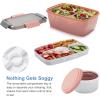 imageFreshmage Large Salad Container for Lunch 2 Packs 68oz Salad Bowls with 5 Compartments Salad Dressings Container for Salad Toppings Snacks Men Women PinkBlueGrayPink