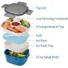 imageFreshmage Salad Container for Lunch with Ice Pack Leakproof BPAFree 52oz Lunch Container with 4 Compartments Salad for Men Women PinkIce PackBlueice pack