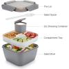 imageFreshmage Salad Container for Lunch with Ice Pack Leakproof BPAFree 52oz Lunch Container with 4 Compartments Salad for Men Women PinkIce PackGray