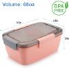 imageFreshmage Salad Container for Lunch with Ice Pack Leakproof BPAFree 52oz Lunch Container with 4 Compartments Salad for Men Women PinkIce PackPinkXL
