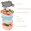 imageFreshmage Salad Container for Lunch with Ice Pack Leakproof BPAFree 52oz Lunch Container with 4 Compartments Salad for Men Women PinkIce PackPinkice pack