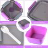 imageFreshmage Salad Container for Lunch with Ice Pack Leakproof BPAFree 52oz Lunch Container with 4 Compartments Salad for Men Women PinkIce PackPurple