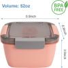 imageFreshmage Salad Lunch Containers To Go 52 oz Bowls with 3 Compartments Dressings Container for Toppings Men Women BlueBluePinkGreen