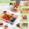 imageFreshmage Snackle Box Container  2 Pack 7 Compartment Divided Serving Tray with Lid Portable Clear Snack Box Containers for Candy Fruits Nuts and Snacks  Perfect for Travel Parties Picnics