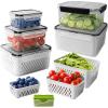 image5 PCS Fruit storage Containers for Fridge with Removable Colander and Chopper Set Leakproof Food Storage Containers with lids Dishwasher ampamp Microwave Safe Produce Containers to Keep Fruits Fresh FC5k
