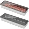 imageFreshmage Bacon Container for Refrigerator 304 Stainless Steel Airtight Deli Meat Storage Container for Fridge Dishwasher Safe Long Kitchen Food Storage Containers with Lids with Elevated Base 1 PACK