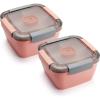 imageFreshmage Salad Lunch Containers To Go 52 oz Bowls with 3 Compartments Dressings Container for Toppings Men Women BlueBluePinkPink