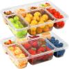imageFreshmage Snackle Box Container  2 Pack 7 Compartment Divided Serving Tray with Lid Portable Clear Snack Box Containers for Candy Fruits Nuts and Snacks  Perfect for Travel Parties Picnics