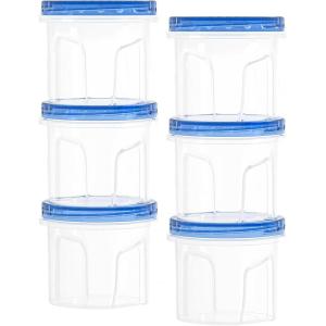 imageReusable Freezer Storage Container Sets with Airtight Twist Top Lid 12 Pack16 oz Round BPAFree Plastic Containers with Lids for Kitchen Meal Prep Microwave Dishwasher and Freezer SafeBlue