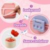 imageFreshmage 2 Pack Plastic DoubleLayer Bento Box Container with 3 Compartments Bule Pink