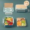 imageFreshmage Bento Box Adult Stackable Bento Box with Utensil Compartment Salad Container for Lunch 58oz BPAFree Leakproof Microwave ampamp Dishwasher Safe for Work Office Commute Lake Blue