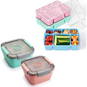 imageFreshmage 2 Pack Salad Lunch Containers ampamp 3 Pack Bento Box Lunch Box