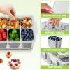 imageSnackle Box Container Stainless Steel Divided Serving Tray with Lid and Handle 8 Compartment Portable Snack Platters  Clear Storage Organizer for Fruit Candy Nuts Veggie  Perfect for Travel Party