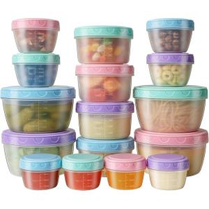 image16 PCS Freezer storage Containers with Lids Reusable BPA Free Plastic Soup Jars Leakproof Salad Dressing Container to Go Dishwasher ampamp Microwave Safe Food Storage Containers for Lunch Meal Prep
