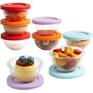 imageFreshmage Small Glass Bowls with Lids 8 Pack625 Oz Meal Prep Bowls Set Stackable Small Food Storage Containers for Leftovers Snacks Nuts Dips Dessert Dishwasher ampamp Microwave Safe