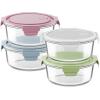 image30oz Glass Meal Prep Containers with Lids Airtight 375 Cup Food Storage Containers Set HeatResistant BPAFree Glass Containers for Soup Leftover Microwave Dishwasher and Freezer Safe 4 PacksMulticolorClear