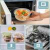 image30oz Glass Meal Prep Containers with Lids Airtight 375 Cup Food Storage Containers Set HeatResistant BPAFree Glass Containers for Soup Leftover Microwave Dishwasher and Freezer Safe 4 PacksMulticolorClear