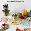 image30oz Glass Meal Prep Containers with Lids Airtight 375 Cup Food Storage Containers Set HeatResistant BPAFree Glass Containers for Soup Leftover Microwave Dishwasher and Freezer Safe 4 PacksMulticolorDark Green