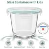 image30oz Glass Meal Prep Containers with Lids Airtight 375 Cup Food Storage Containers Set HeatResistant BPAFree Glass Containers for Soup Leftover Microwave Dishwasher and Freezer Safe 4 PacksTurquoise