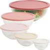 imageGlass Mixing Bowls with Lids Sets 5 Packs Glass Bowls with Lids for Kitchen Baking Meal Prepping and Salad Bpa Free and Dishwasher Safe Serving Bowls 0205112137Qt