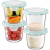 image30oz Glass Meal Prep Containers with Lids Airtight 375 Cup Food Storage Containers Set HeatResistant BPAFree Glass Containers for Soup Leftover Microwave Dishwasher and Freezer Safe 4 PacksTurquoise