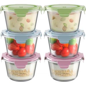 image30oz Glass Meal Prep Containers with Lids Airtight 375 Cup Food Storage Containers Set HeatResistant BPAFree Glass Containers for Soup Leftover Microwave Dishwasher and Freezer Safe 4 PacksMulticolor